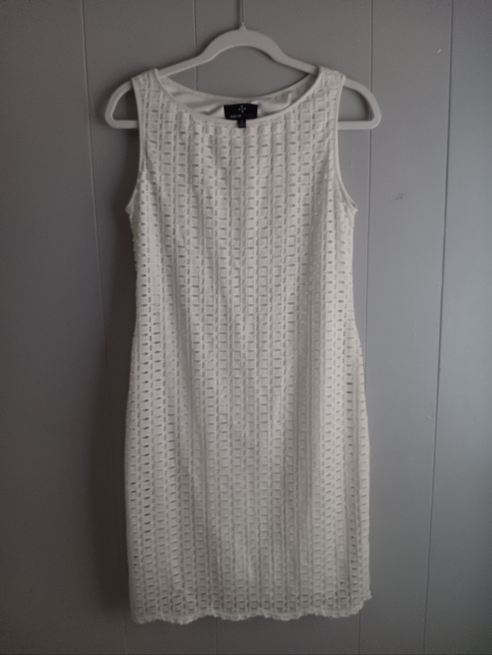 Ronnie Nicole White Sleeveless Eyelet Midi Dress Soze 6